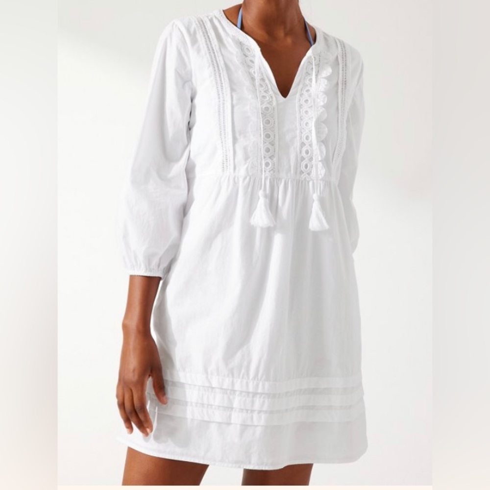 NWT - Tommy Bahama Organic Cotton Poplin Split-Neck Dress